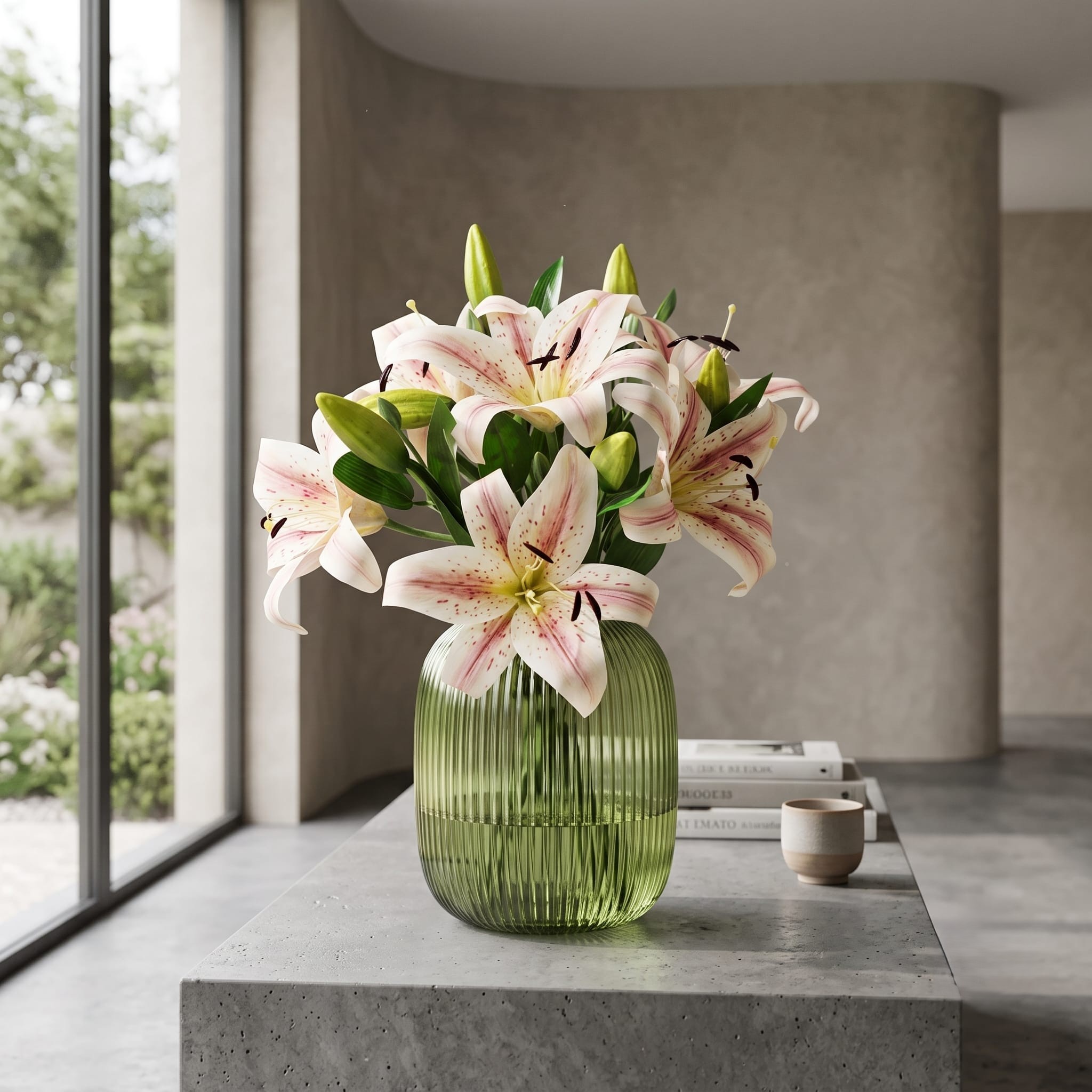 Emerald Wave Green Glass Vase