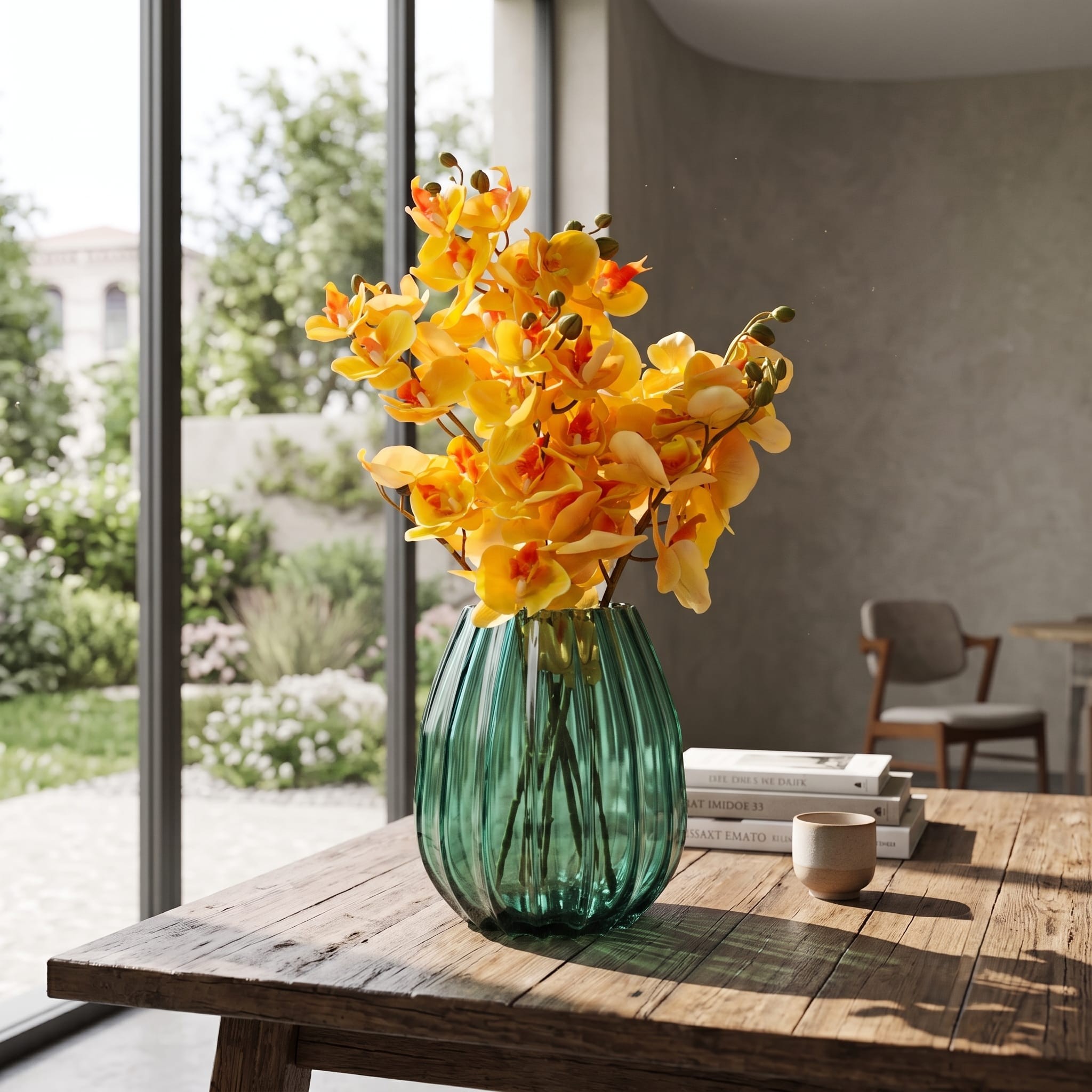 Green watermelon Glass Vase