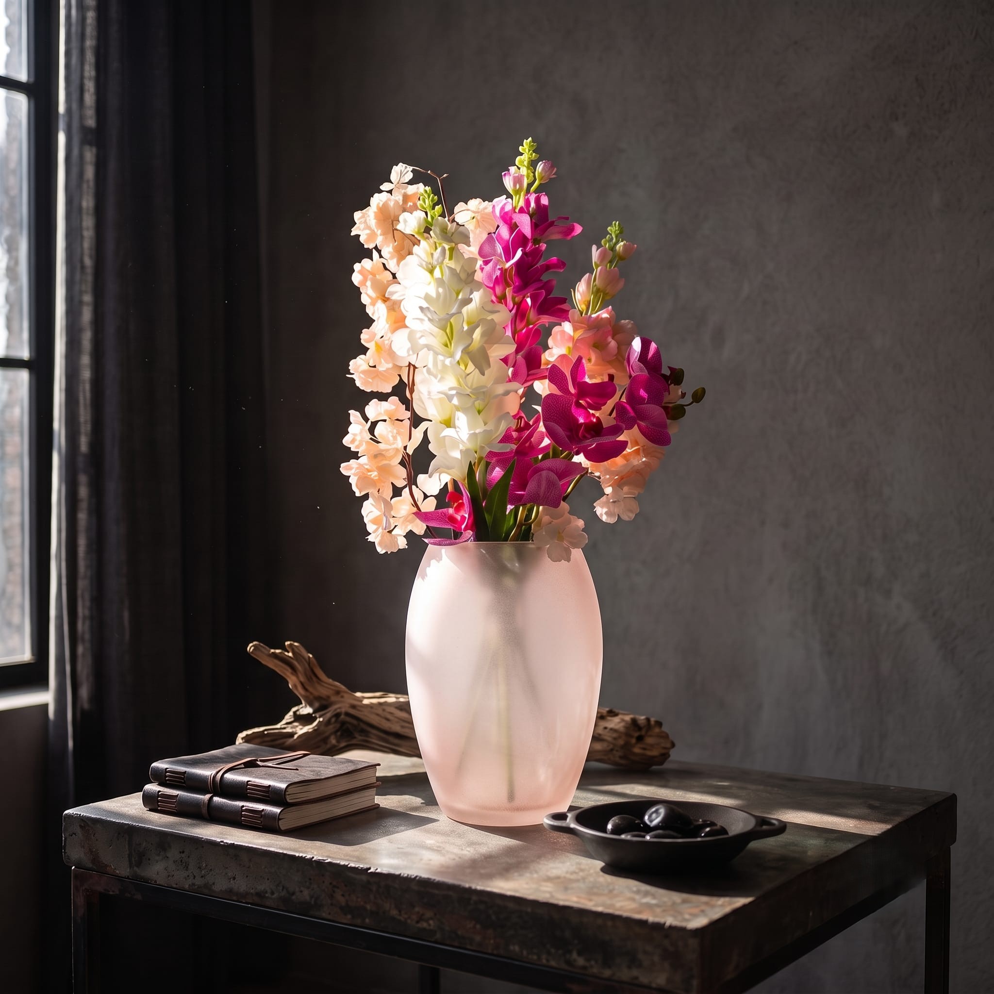 Soft Peach Glass Vase